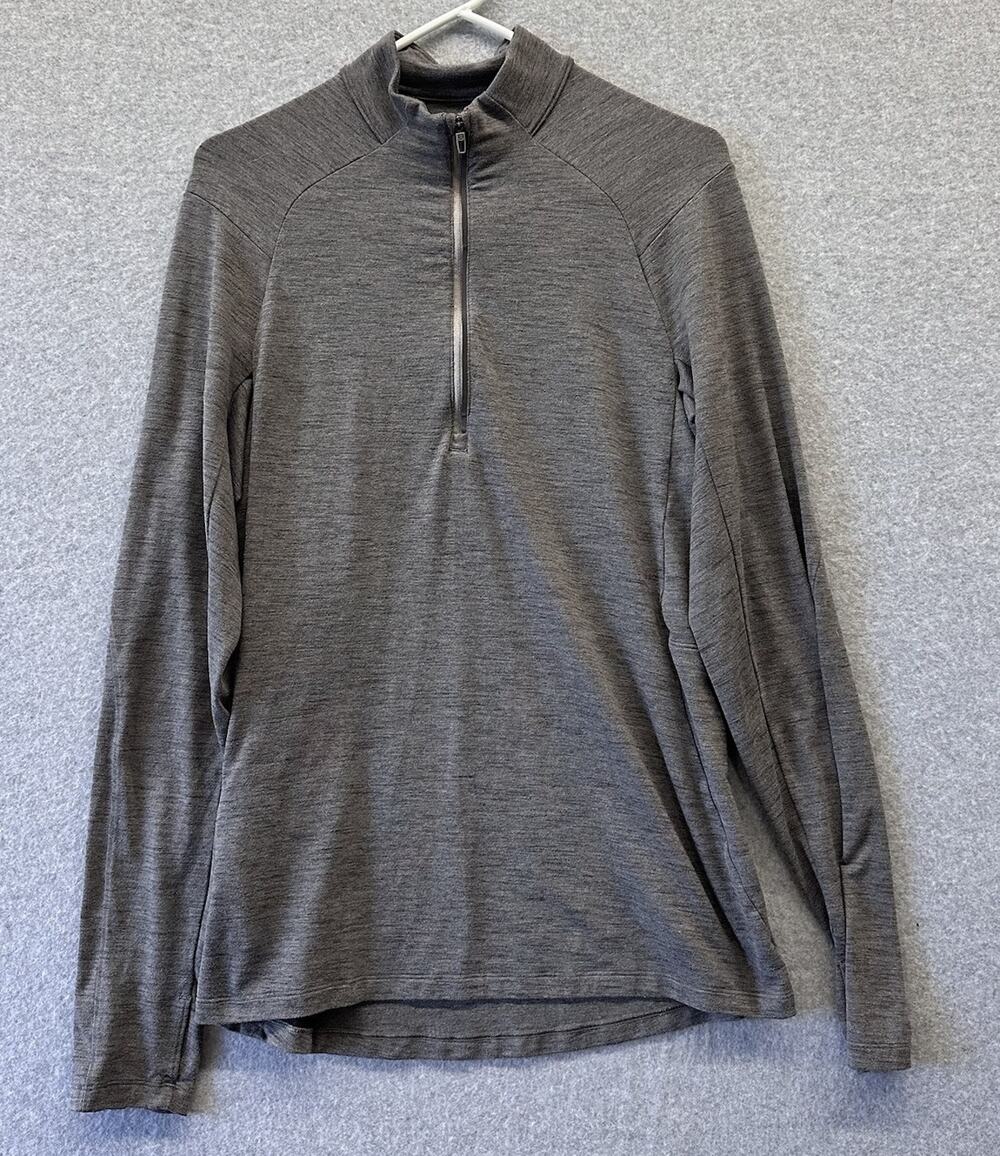 Lululemon Pullover Surge Warm Half Zip Up Mens S Heathered Graphite Gray Black
